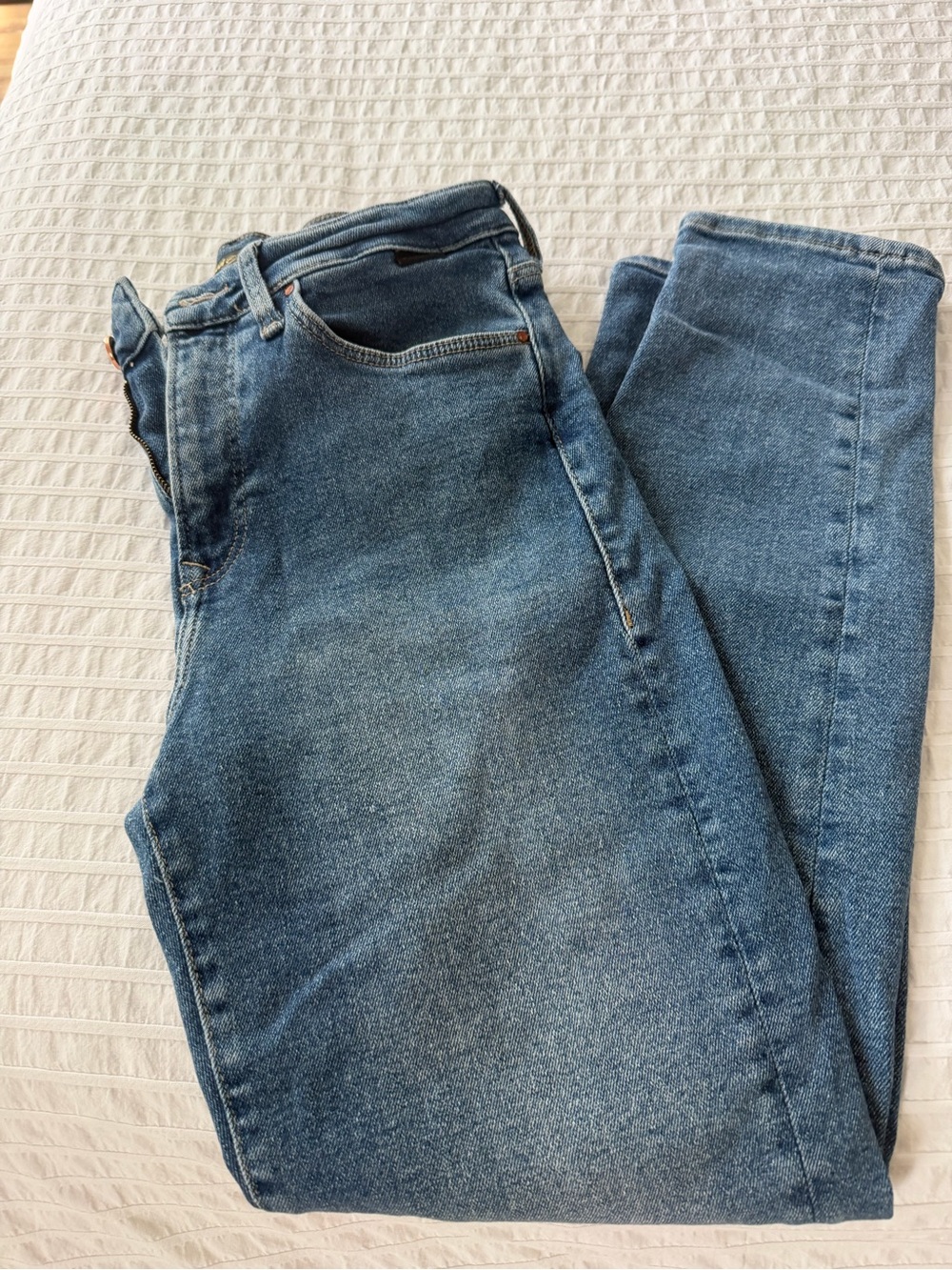 Mavi Women's Blue High-Rise Straight Jeans